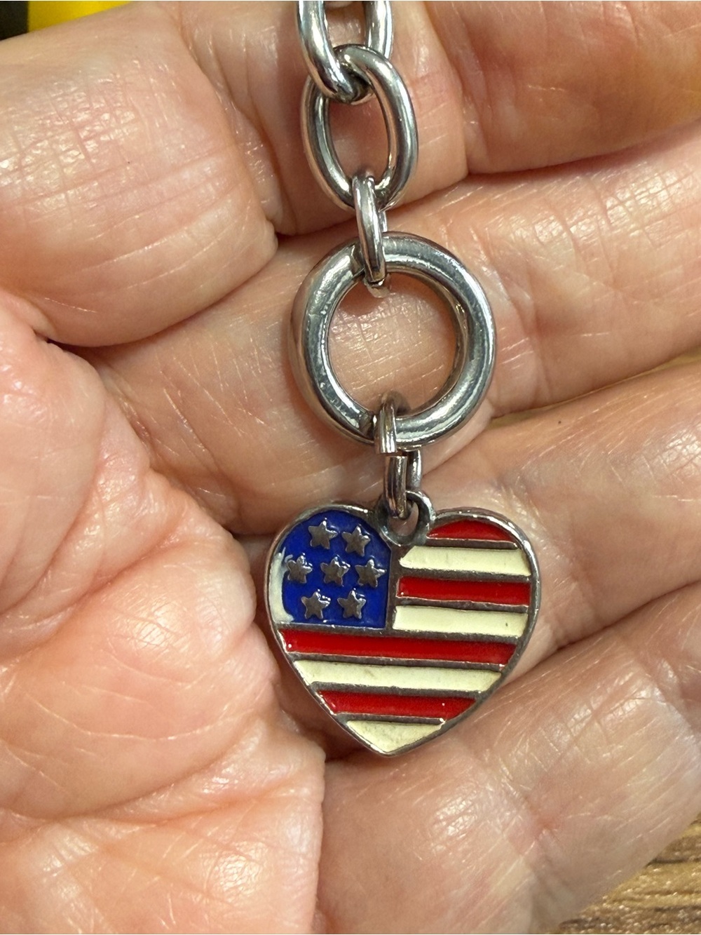 July 4 Patriotic Chain Heart Bracelet